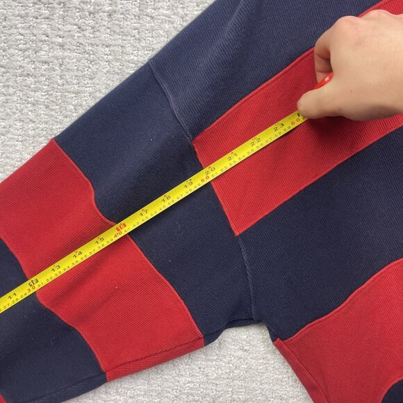 VTG Brooklyn Cloth Long Sleeve Heavy Rugby Polo shirt Sz XL Red / Blue Y2K - Picture 9 of 13